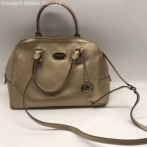 Metallic Gold Michael Kors Satchel Crossbody Purse